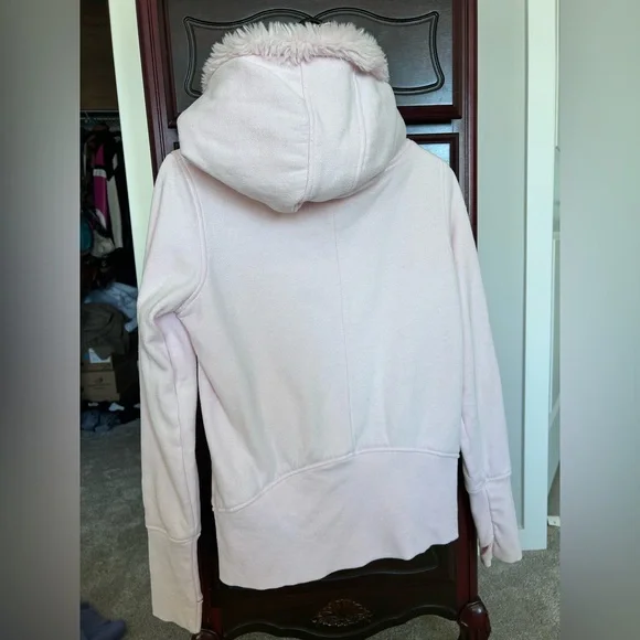 Fox Sasquatch Women’ Baby Pink Full Zip Sherpa Lined Hoodie Size Small - Picture 7 of 7